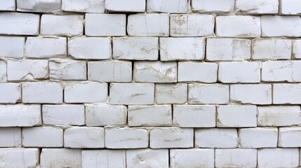 Obraz premium top view on white ceramic brick wall surface texture background