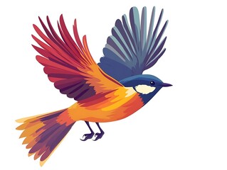 Obraz premium Vibrant Bird in Flight: A Colorful Avian Masterpiece 