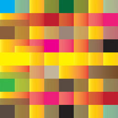 Animation of red, pink, orange and yellow rectangles moving and changing