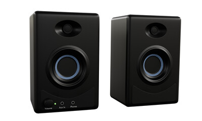 Fototapeta premium recording speakers isolated on white