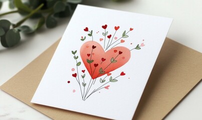 Creative heart illustration card home digital art cozy close-up love