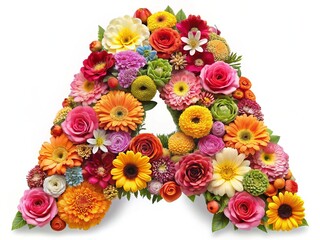 A-Z Flower Bouquet Alphabet, Worm's Eye View, Floral Arrangement, Close-Up, Botanical Photography