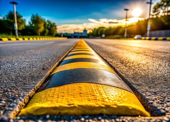 Asphalt Parking Lot Speed Bump: Rule of Thirds Photography