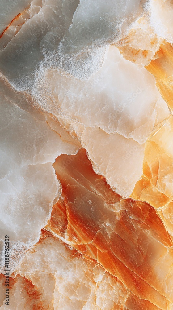 Aufkleber orange and white onyx stone texture creating stunning visual effect