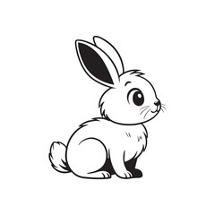 bunny silhouette vector line art logo design