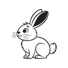 bunny silhouette vector line art logo design