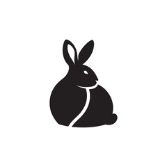 bunny silhouette vector line art logo design