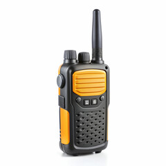 A modern, professional walkie-talkie with a sleek design, isolated on a white background,