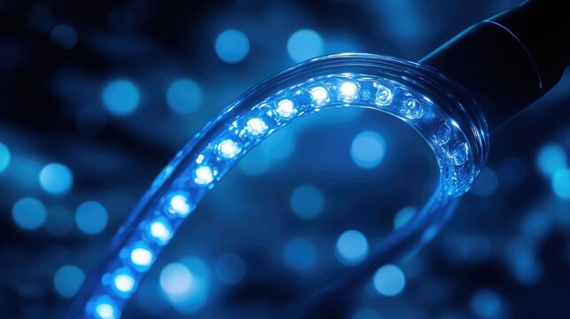A high-resolution endoscope with flexible tubing and bright LED lighting, 8k, realistic, full ultra HD, high resolution, cinematic photography