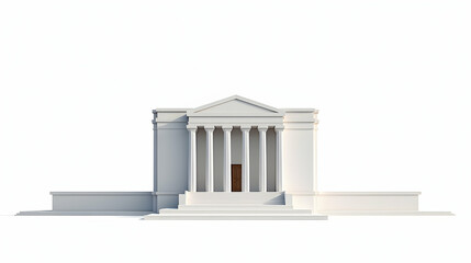 Obraz premium A majestic classical building stands proudly, its columns and steps gleaming under a bright light. An architectural marvel!