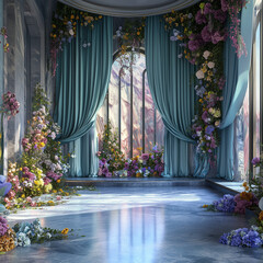 Photoshoot Backdrop Digital Backdrop | Fine Art Curtain Wall Textures for Studio Photography | Elegant Photoshoot Background and Overlay Design	
