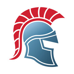 Knight Helmet Vector Design with Red Plume.