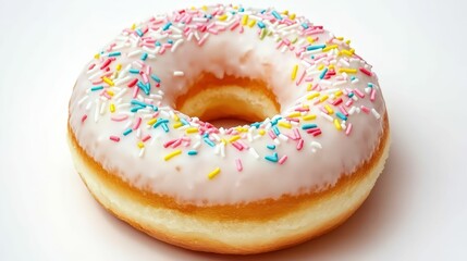 3d pastel donut with sprinkles minimalist food photography soft colors sweet treats delicious scene