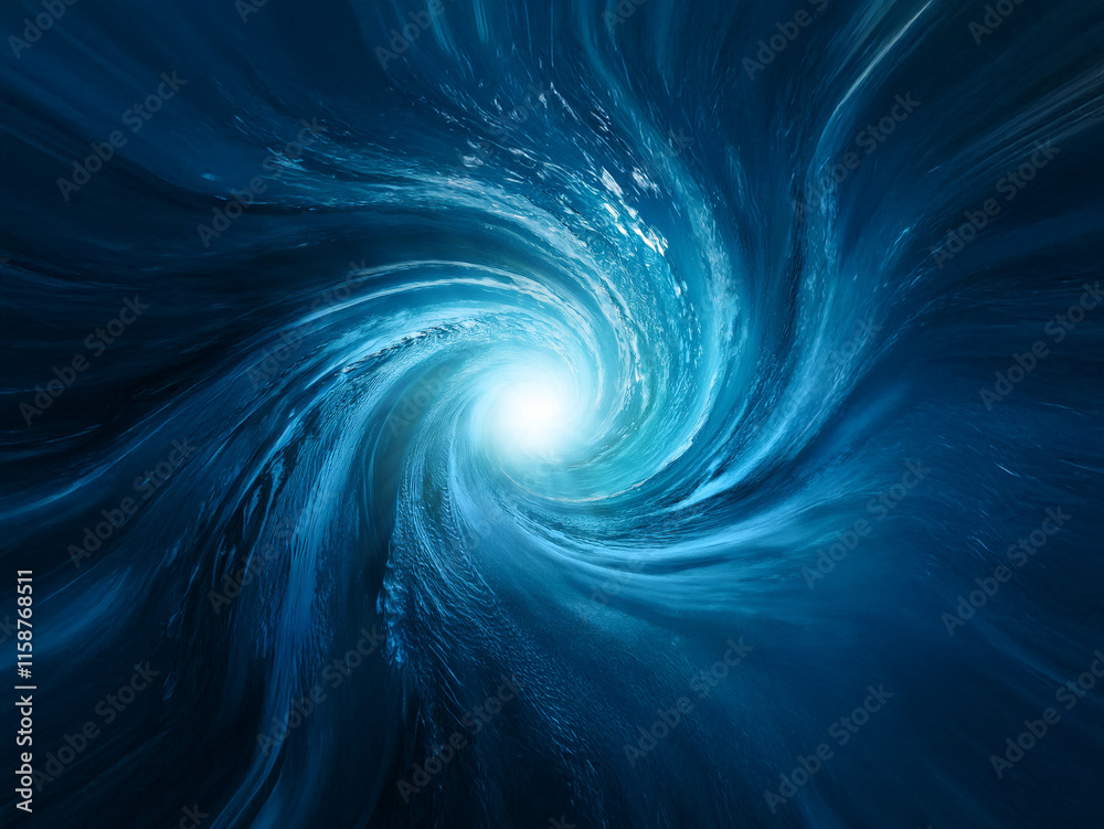 Leinwandbilder a mesmerizing whirlpool of deep blue water swirls into a bright center, creating an illusion of dept