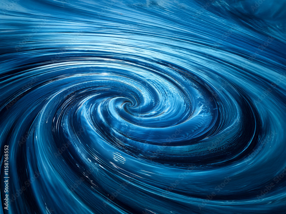 Aufkleber A mesmerizing swirling vortex of deep blues, evoking a sense of depth and powerful movement.  The concentric circles create a hypnotic effect, suggesting a powerful force of nature.