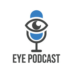 eye podcast flat minimalist logo design