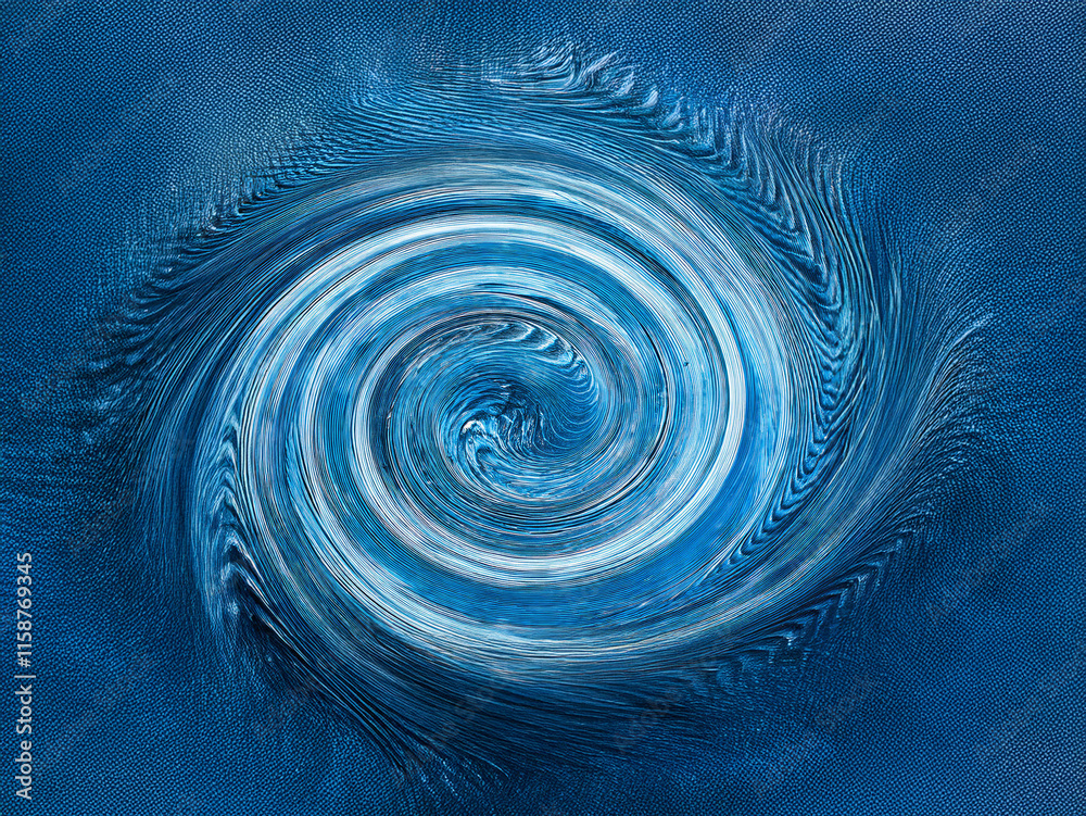 Aufkleber Abstract swirling vortex of blues and whites, resembling a celestial nebula or ocean current.  The hypnotic pattern creates a sense of depth and movement.