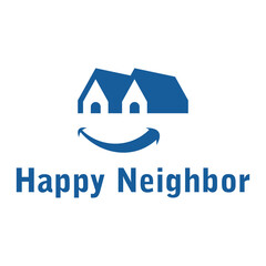 happy neighbor flat minimalist logo design