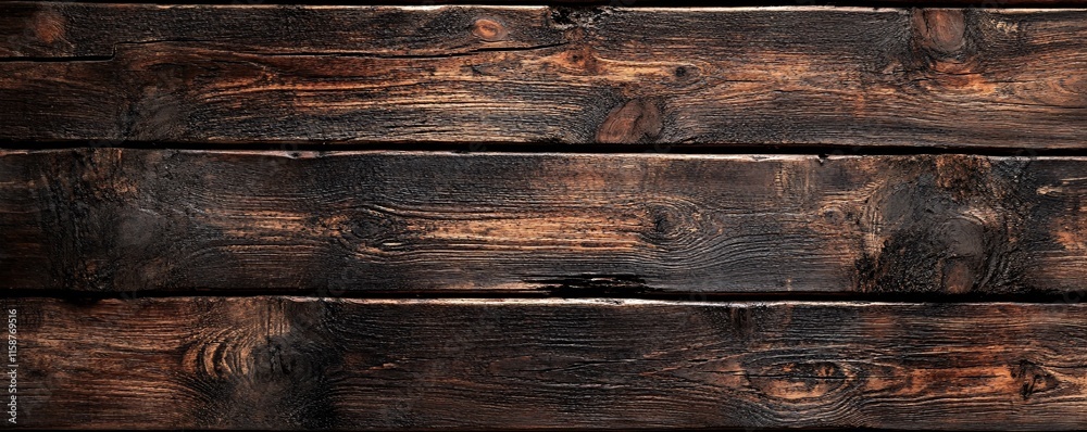 Aufkleber dark brown wooden planks creating rustic background texture