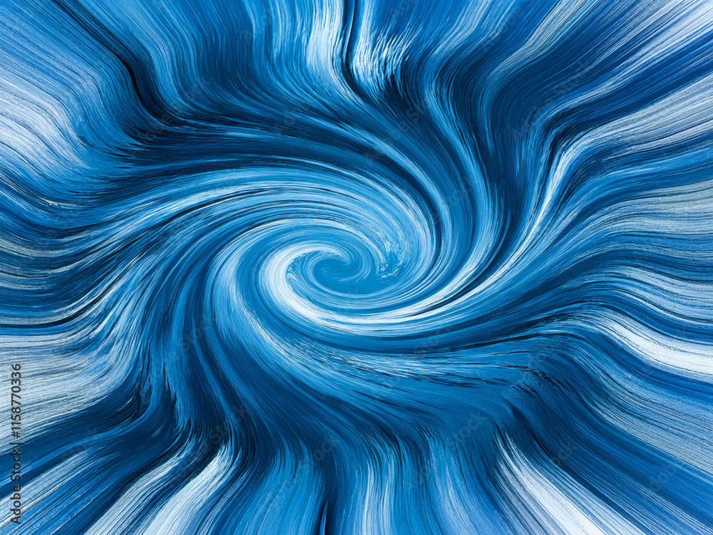 Poster abstract swirling vortex of blues and whites, radiating energy and movement. a dynamic, hypnotic pat
