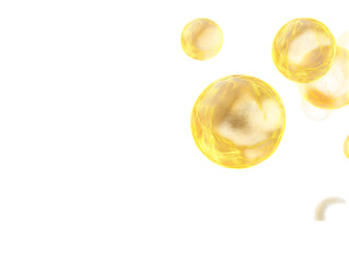 Abstract yellow light bokeh effect with soft, glowing orbs and blurred edges, isolated on a transparent background in PNG format.