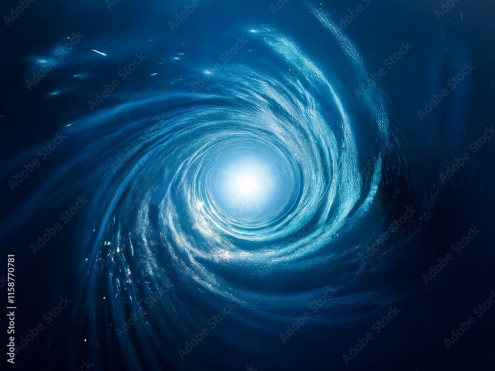 Aufkleber A mesmerizing swirling vortex of deep blue, glowing with an ethereal light at its center.  It evokes a sense of mystery and wonder, a journey into the unknown.