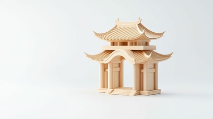Fototapeta premium A wooden structure with a roof and a doorway