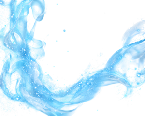 Blue glitter smoke border frame with shimmering sparkles and flowing edges, isolated on a transparent background in PNG format.