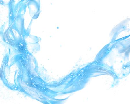 Blue glitter smoke border frame with shimmering sparkles and flowing edges, isolated on a transparent background in PNG format.