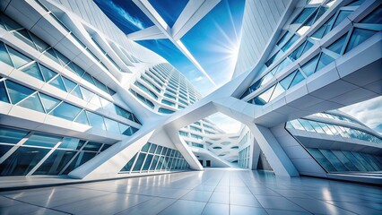 Obraz premium Abstract architecture; white space; futuristic building forms.