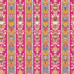 Chunri seamless pattern design for dupatta and saree vibrant textile art in traditional style colorful environment top-down view