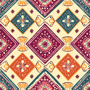 Chunri seamless pattern dupatta design vibrant cultural textile traditional indian fashion rich color palette artistic viewpoint