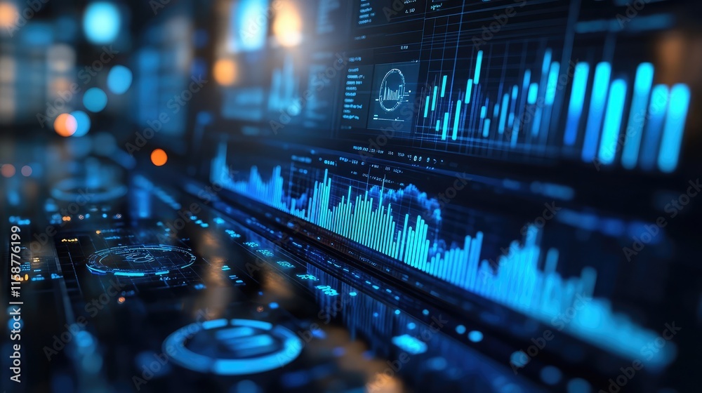 Poster 3d render of web analytics and seo optimization concept with visual elements