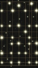 Obraz premium Bright Starry Grid Overlay on Black Background