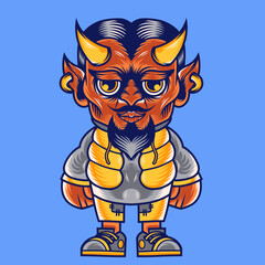 Mascot character design cartoon devil
