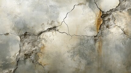 Obraz premium Cracked Grunge Wall Texture with Weathered Surface Details