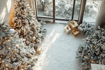 Beautiful interior decorated for Christmas or New Year