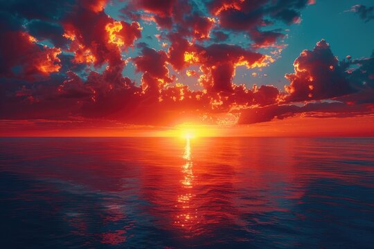 A Beautiful Sunset Over the Ocean 32k uhd insane