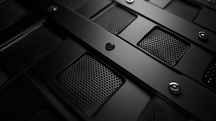 Obraz premium Stylish and Futuristic Black Chrome Background with Smooth Glossy Texture for Modern Projects