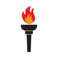 fire torch flat icon vector