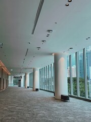 Spacious Corridor with Glass Panels