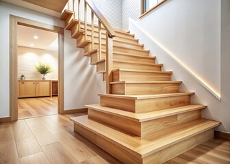 Maple stairs:  A timeless, sturdy interior choice.