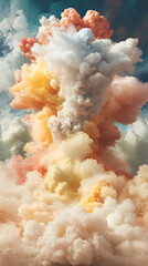 Pastel Cloud Eruption, A Colorful Sky Phenomenon Expands Majestically Across the Heavens