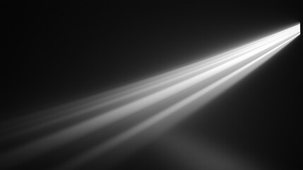 Minimalist Design of a Single Brilliant Beam of Light in Darkness, Captured by a Prism