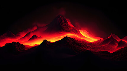 Abstract volcano-inspired fiery red and black gradients background