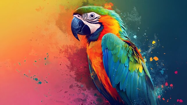 Abstract colorful parrot
