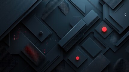Modern Abstract Geometric Pattern in Monochrome on a Dark Background for Contemporary Art Design