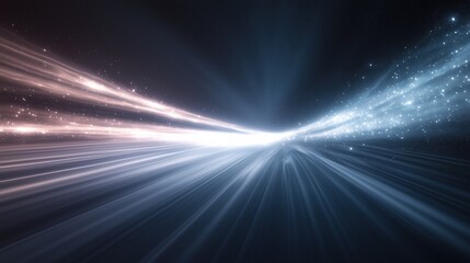 Black and white radiant energy slash with a glowing, smooth flow of light in a dynamic, focused direction.