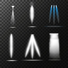 a set of lighting effects, lantern light, ramp light, stage light