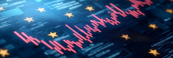 EU Financial Market Trends Graph Depicting Economic Performance with Digital Technology Integration